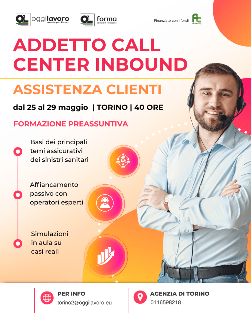 OPERATORI CALL CENTER INBOUND – Assistenza Clienti